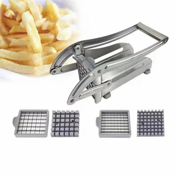 2024 FRY FRY CUTTER MULTIFUNÇÃO CHOPPER DE FRUTAS VEGENTES COM 2 lâminas de aço inoxidável para batatas fritas Francês Francador de batatas fritas francês