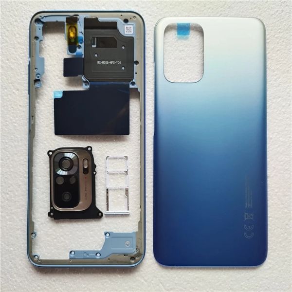 Frames Originalgehäuse für Xiaomi Redmi Anmerkung 10s Rückdecke mit NFC + mittlerer Rahmen + Volumenknopf + Kamera Glaslinse + SIM -Tablett
