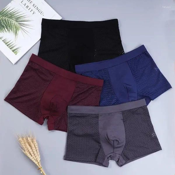 Underpants 10pcs/lote boxers/baús de baús malha de roupa de baixo para homens para o verão