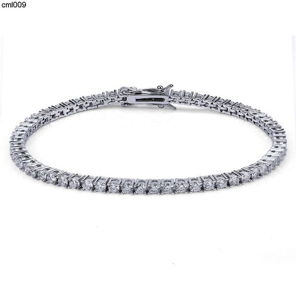 Pulseira de tênis de grife pulverizes de luxo moissanite jóias masculino de ouro