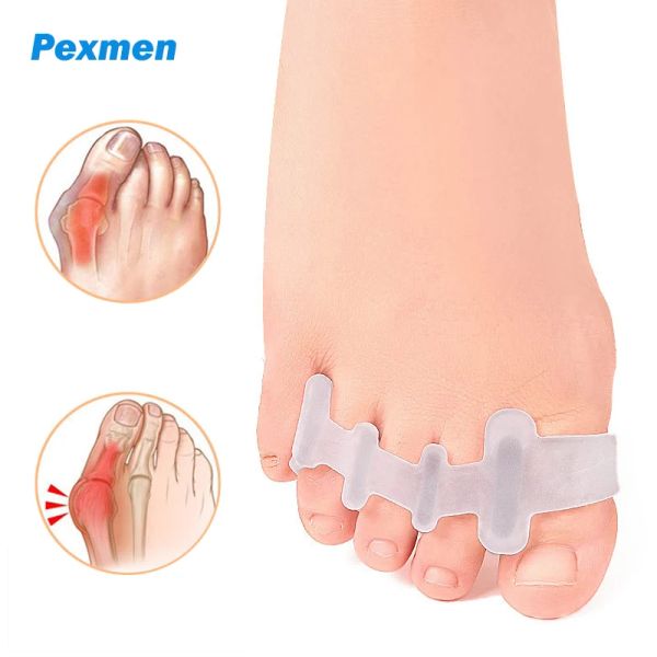 Trattamento pexmen 2pcs/coppia gel separatori di punta martello distanziatore di piedi percorsi sovrapposti allineamento correttore allineamento alleviare il dolore alla bunione