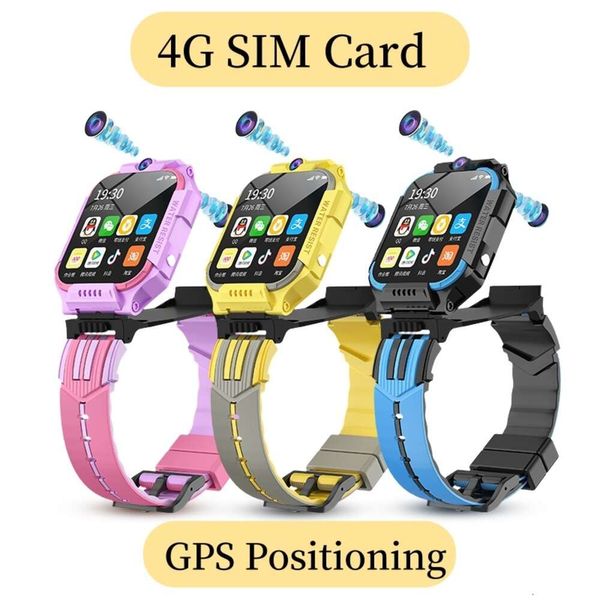 4G SIM -Karte Smart Watch wasserdichte Dual -Kameras Bluetooth Music WhatsApp Videoanruf SOS CALL Android GPS Positioning SmartWatch