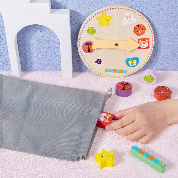 Bambini in legno Sensory Touch Blind Box Game Education Education Education Educazione Cognitivo Assistenza Insegnamento Selps Toys Educational Toys