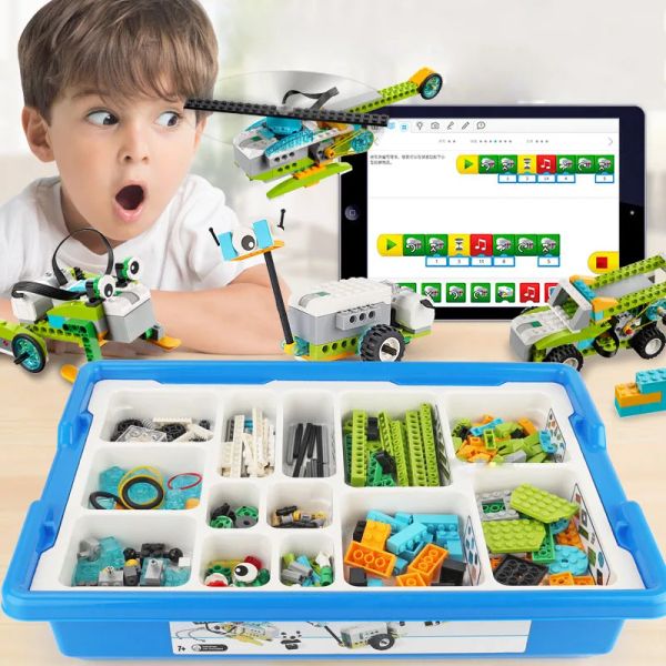 Блоки New Wedo 2.0 Core Set Robotics Steam Boxed Kit, совместимый с 45300 Wedo Blosts Blocks DIY Образовательные игрушки рождественские подарки