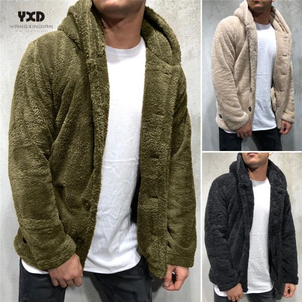 Polos Herrenkleidung loser Hoodie Mann Strickjacke Pullover Herren Dicke warme Flusen -Strickjacken gestrickt Pullover Mist Mantelmantel Jacke K Pop