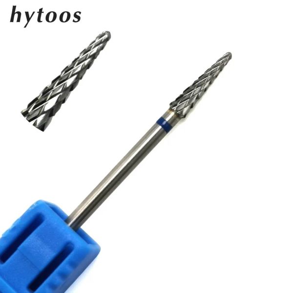 Bits hytoos cone carboneto de unha broca de unha bit rotary cuticle bits limpeza de moagem cortadora manicure ferrchancher ferramenta de acesso a unhas