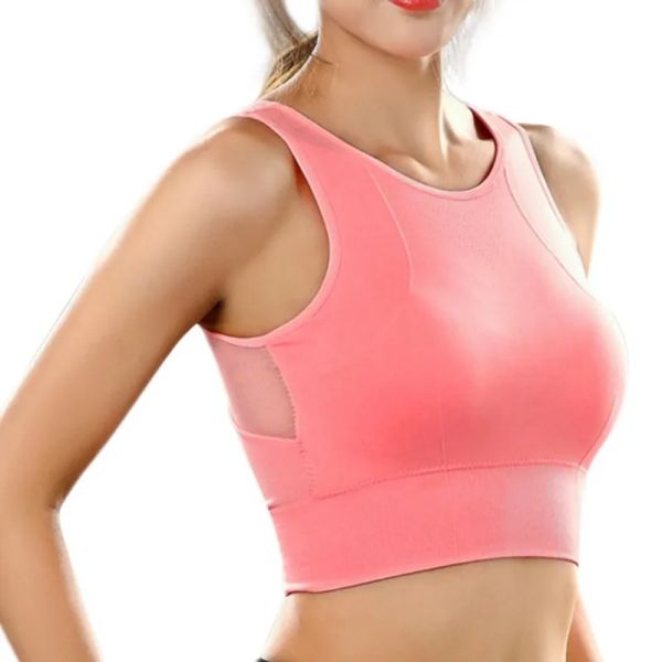 BRAS Sports Bra Mesh Stitching Yoga Unterwäsche Shake Proof Schnell trocken Fitness gepolstertes Fitnessstudio Draht Freischeiben -up -Lauftop