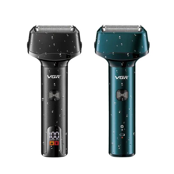 CLIPPERS VGR FOIL SHAVER PROFISSIONAL SHAVER ELÉTRICO TRIPLO LED LED Display Charge USB Pop -Up Hair Trimmer IPX5 Impervenção a água V370/V371