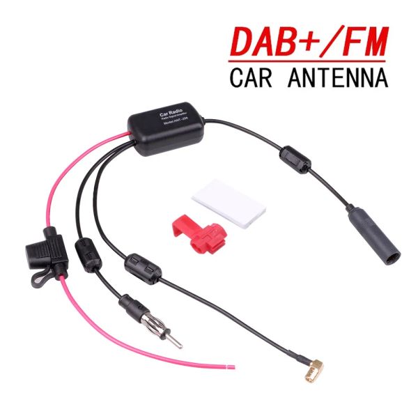 Alıcılar DAB+FM+Otomobil Stereo Anten Anten Ayrıştırıcı Kablo Adaptörü 12V Radyo Sinyal Amplifikatörü Anten Sinyali Booster FM/AM Araç Aksesuarları