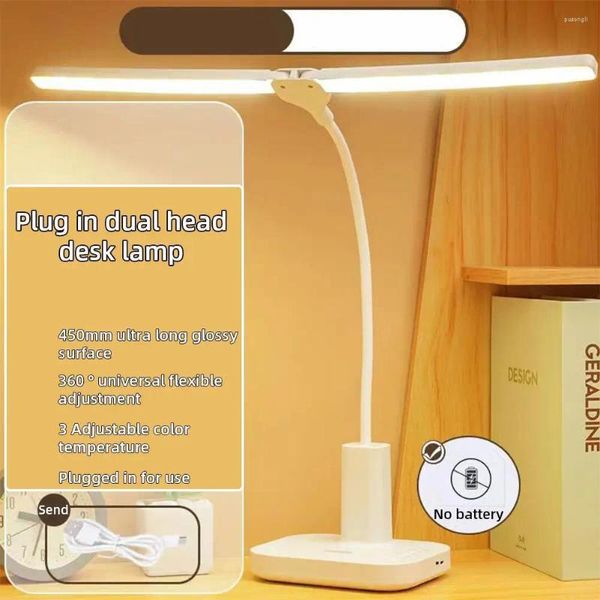 Lampade da tavolo LED USB Collegato in lampada Destina piegabile Eye Protection Lettura Luce notturna con supporto per penna multipla