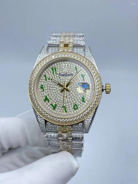 Orologi da polso da 41 mm Waterroovable watch water heach diamond calendar quadrante arabo numerico scala