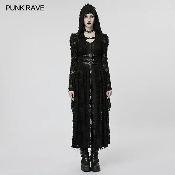 Giacche da donna punk punk rave scuro rosa scura pappagallo a maglia cambio indipendente in due pezzi abito lungo vestito di personalità misteriosa giacca di personalità