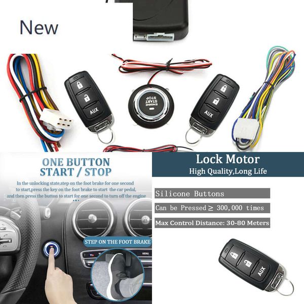 Nuovo Auto Central Lock Keyless Keyless Control One Pulsante Stop con finestra della porta Sistema universale