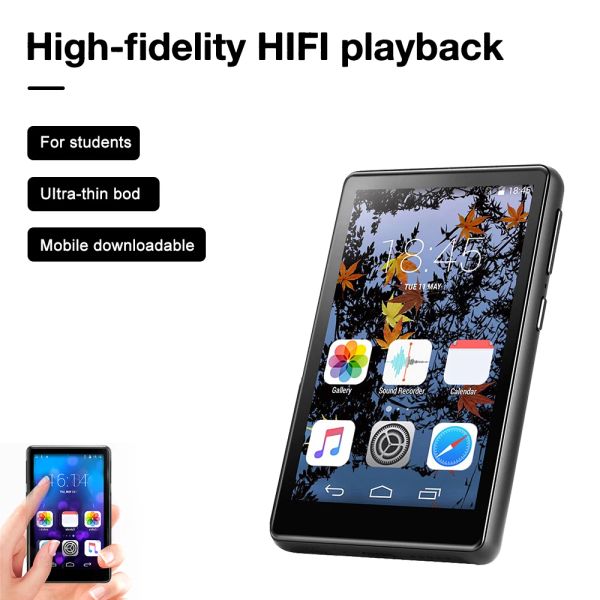 Смотреть новый 4,0 -дюймовый металлический сенсор mp3 MP4 Music Player Bluetooth 5.0 FM Радиогаданые часы видео электронную книгу портативный Hifi Sound Mp3 Player