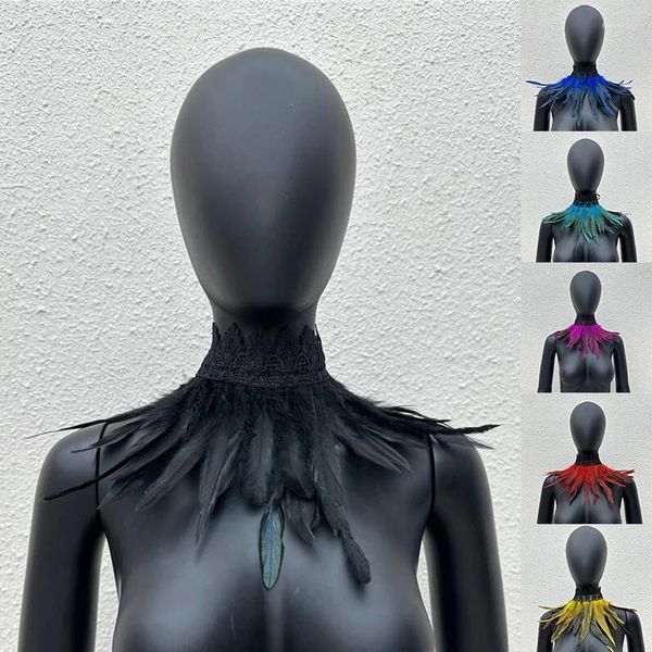 Schals Halloween -Schals Snood Kinder Gothic Style Kleid Cape Cosplay Hals Frau Weiß Schal Y2k Feather Hochzeitsfeier Schal Seil