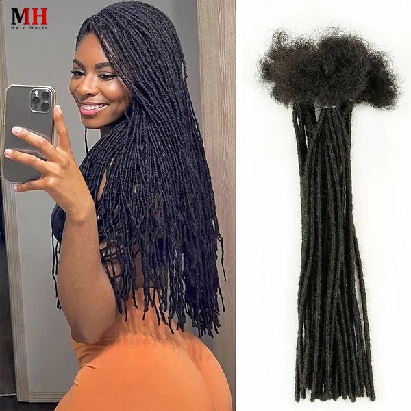 0,2 cm de dreadlocks tranças de crochê cabelos a granel de cabelo humano para mulheres cor de cor natural reta Cabelo 240409