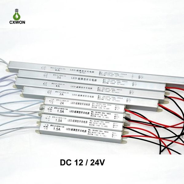 DC12V24 V 18W 24W 36W 48W 60W 72W Transformadores de iluminação de alta qualidade Driver LED Ultra Fine Fot de alimentação para luzes LED2286252