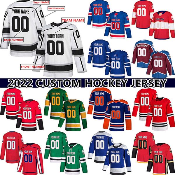 KOB Custom Ice Hockey Jersey for Men Women Youth S -5XL Numeri di nome Authentic Ricolata - Progetta le tue maglie da hockey