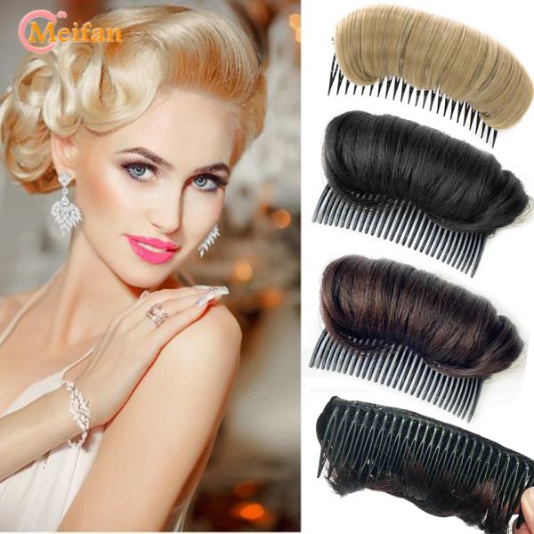 Chignon Meifan Synthetic Black Braun Hair Fluffer mit Kämmen Frauen Haarkämme Ornamente Haarbrötchen Maker Geflecht DIY Tool Haarzubehör Accessoires