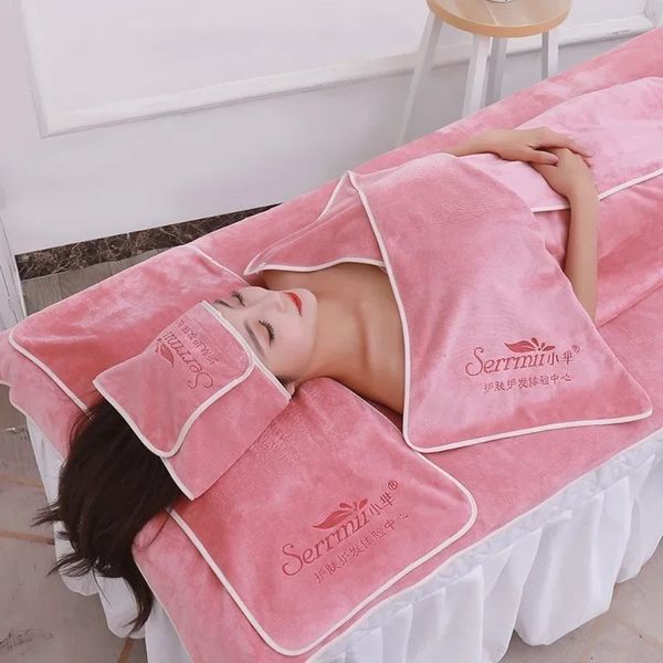 5pcs Süper Fiber Yumuşak Banyo Havlusu Güzellik Salon Yatak Keten Konforlu Türban Kanepe Masaj Spa Sade Banyo Elbisesi Plaj Havlusu