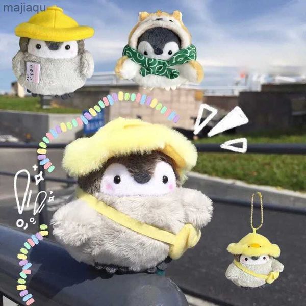 Peluş bebek karikatür turist şapkası penguin anahtarlık sevimli penguen peluş anahtar yüzüğü kızlar için yaratıcı taiyaki tasarım okul çantası anahtarlık2404