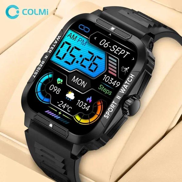 Нарученные часы Colmi P76 1.96 Наружные военные умные часы Men Bluetooth Call Smart Watch 3ATM IP68 Водонепроницаемы