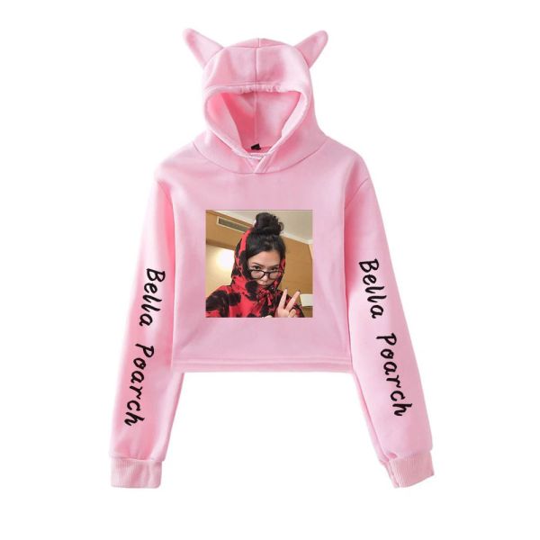 Шаллеры Bella Poarch Hot Cool Girl Net Red Harajuku Cat Hoodies Fashirt Fashion Новые аксессуары Kawaii Женская мода пуловер