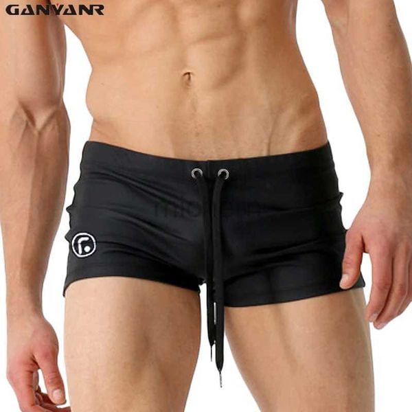 Herren Badebekleidung Ganyanr Marke Sexy Männer Brazilian Classic Cut Badeanzüge Schwimmbekenntnisse schwule Schwimmboxer Schwimmstämme Surf Boardshorts D240424