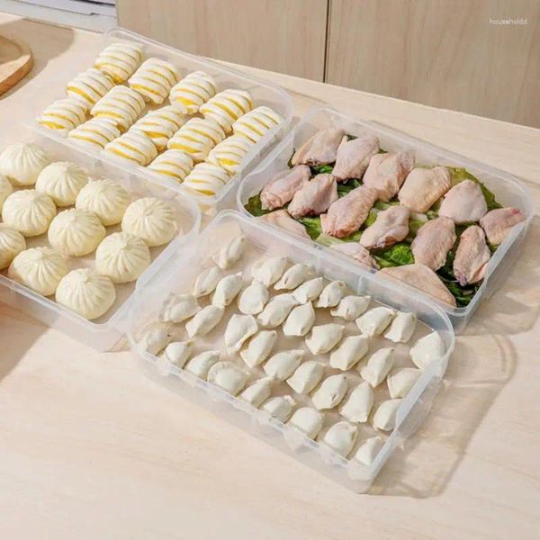 Aufbewahrung Flaschen Plastikzeigerbox Dumplings Halten ein Schicht Kühlschrank mit luftdichtem Behälter Organizer