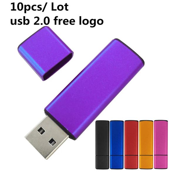 Laufwerke 10pcs/Los Farbe USB 2.0 USB -Flash -Laufwerk 8 GB 16 GB 32 GB 64 GB USB -Stick Stick Stick 1 GB 2 GB4 GB Pendrive für Smartphone/PCCustom