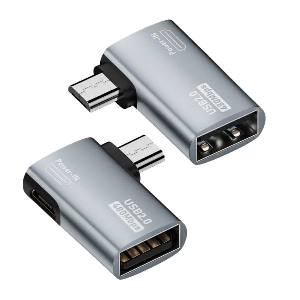 Aksesuarlar Otg Kablo Adaptörü 4K 90 Derece Sol Açılı Powered Micro USB - USB OTG Adaptör TV Tablet Ateş TV Stick 4K