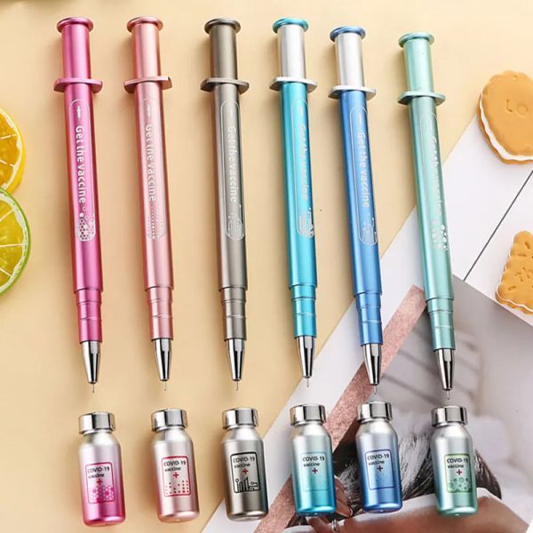 Canetas 24pcs Nova versão da vacina em forma de gel em forma de gel luminosa caneta neutra de caneta 