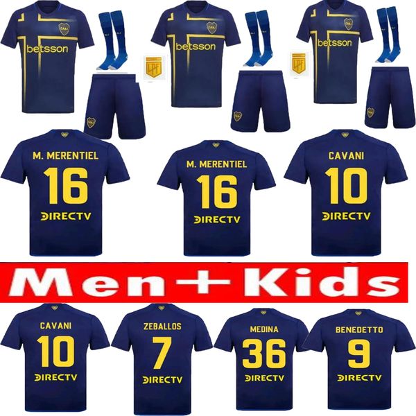Ca Boca Juniors Cavani Nuove maglie di calcio nere 24 25 Carlitos Maradona Conmebol Libertadores Janson Football Shirt Men Set Kids Uniform