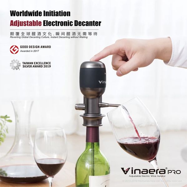 Aeratore di vino elettrico automatico e versante / distributore - Decanter Air - Tap di vino personale per accessori per wine bar rossi e bianchi 240410