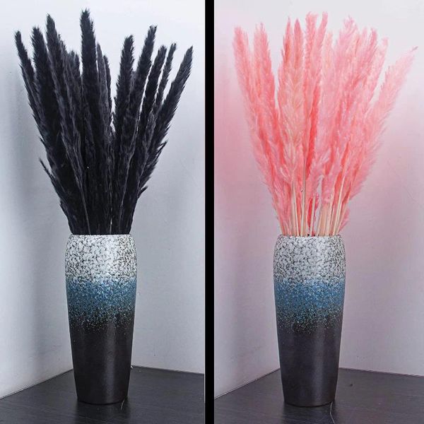 Flores decorativas 30pcs Flor seca Branca Pampas preto Grass Boho Decoração Country Wedding Decoration Natural Preservado Tabela Ornamento