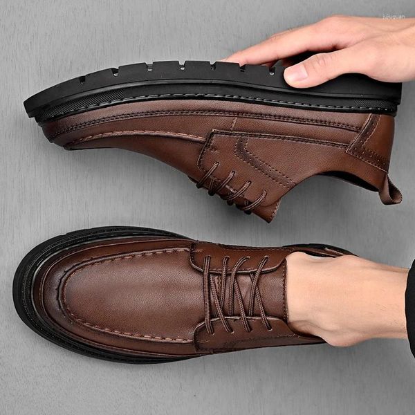 Sapatos casuais de couro genuíno masculino oxford, de alta qualidade, vestido de noiva vestido de noiva calçados formais