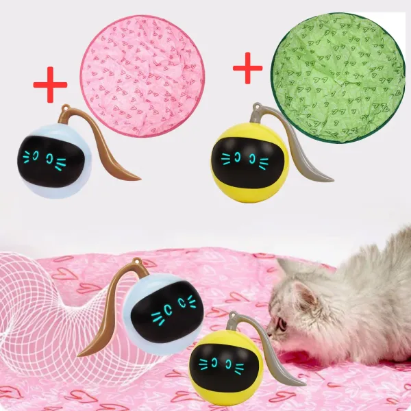 Controle Interactive Smart Cat Toy Cat Toy colorido LED LED auto -rotativo Pet Ball Boy