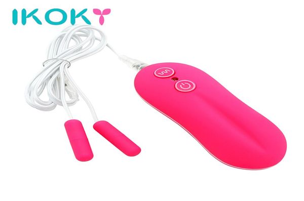 Ikoky 10 Speeds Anal Vibrator Dual Mini Bullet Vibrators Вибрирующие яичные водонепроницаемые секс -игрушки для женщин Дистанционное управление S10187039255