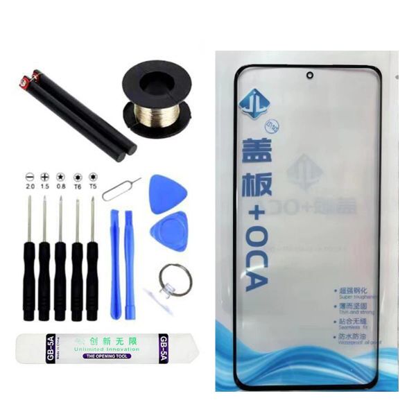 Schermata del pannello Glass anteriore esterno+Sostituzione della colla OCA per Xiaomi 12 11 10 Pro Mi 12x Civi 2 Mix Fold 2 Kit di riparazione del pannello tocco LCD