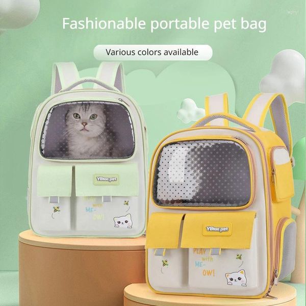 Transportadora de cachorro backpack translúcido backpack saco de animais de estimação gato respirável portátil dobrável