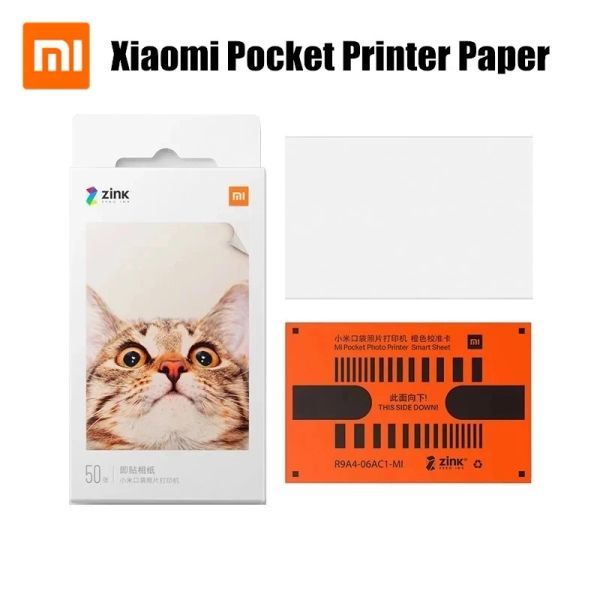 Kontrol Orijinal Xiaomi Zink Pocket yazıcı kağıdı Self -Yapışkan Fotoğraf Baskı Sayfaları Xiaomi 3inch Mini Cep Fotoğraf Yazıcısı Yalnızca Pape