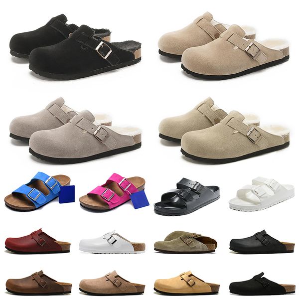 Sıcak Yaz Slaytları Birkstocks Bostons Tasarlama Tasarımcı Sandalet Birkin Beach Tonki Bostonlar Bostonlar Mikrofiber Shearling Süet Flip Flops Birko-Flor Slide