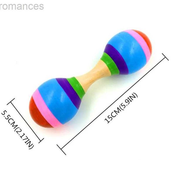 Decompressione giocattolo C5AA Double Head Colorful Wooden Maracas Baby Child Musical Strument Shaker per Party Toy D240424