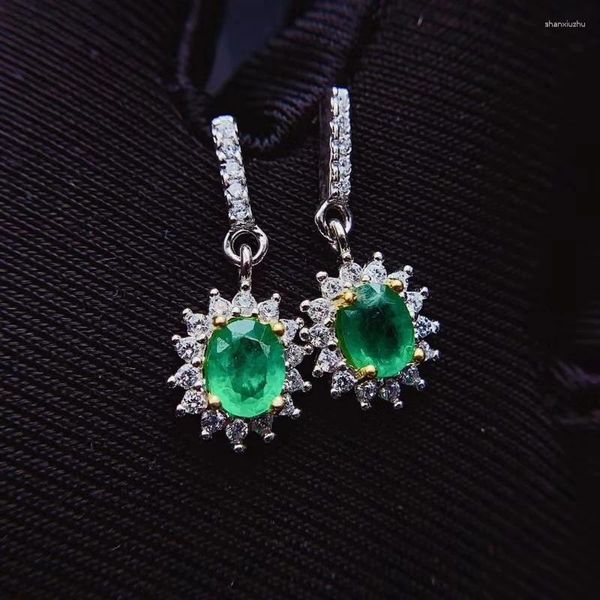 Gestüt Ohrringe charmante Emerald Edelstein Frauen