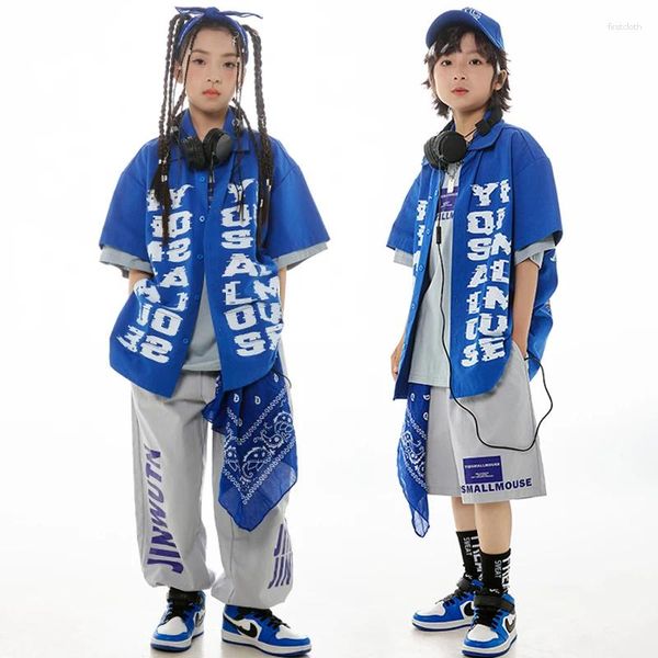 Stage Wear Boys Hip Hop Dance Costume Short Short Shirt Pants Self Jazz Practice Case Girls Kids Hiphop Competition BL12841