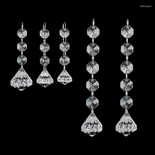 CHANDELIER CRISTAL 10PCS BERDAS ACRYLIC PENENTE GARLANHA PENANDA PENANDA MABELAS DE DECORAÇÃO DE CEDANTES CENTERNA