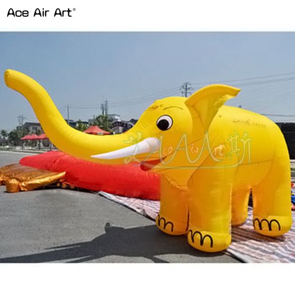 Großhandel Fabrik Custom Blow Up Giant Zoo Tier Cartoon gelbe aufblasbare Elefantenluft geblasenes Maskottchen für Outdoor -Werbung