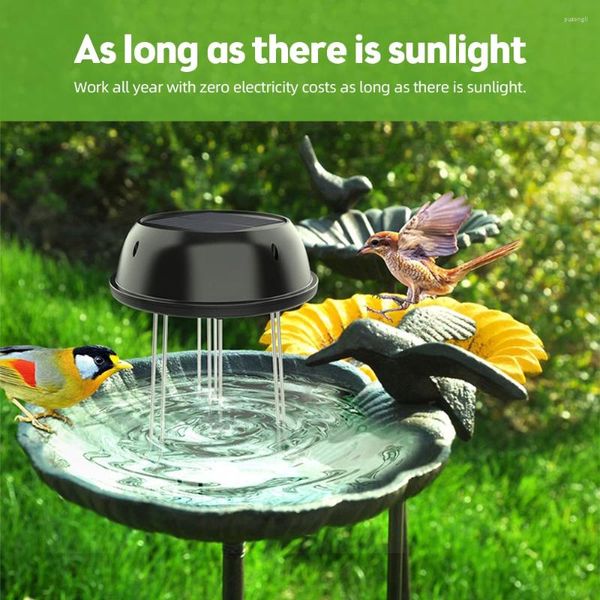 Decorazioni da giardino Wiggler per acqua solare per bagno di uccelli a forma di rotonda 5V 0,5 W Agitatore ad agitatore Guggler Pond Decoration