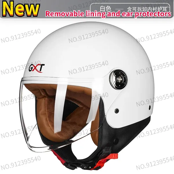 Мотоциклетные шлемы gxt helme Four Seasons 3/4 мужчины и женщины ретро -личность безопасность электрики