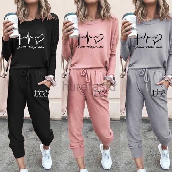 9bhg set attivi set da donna tracce casual tracce 2 pezzi Sports outfit top a maniche lunghe Slip pantaloni lunghi tude tute da jogging Suit S-2xl 240424